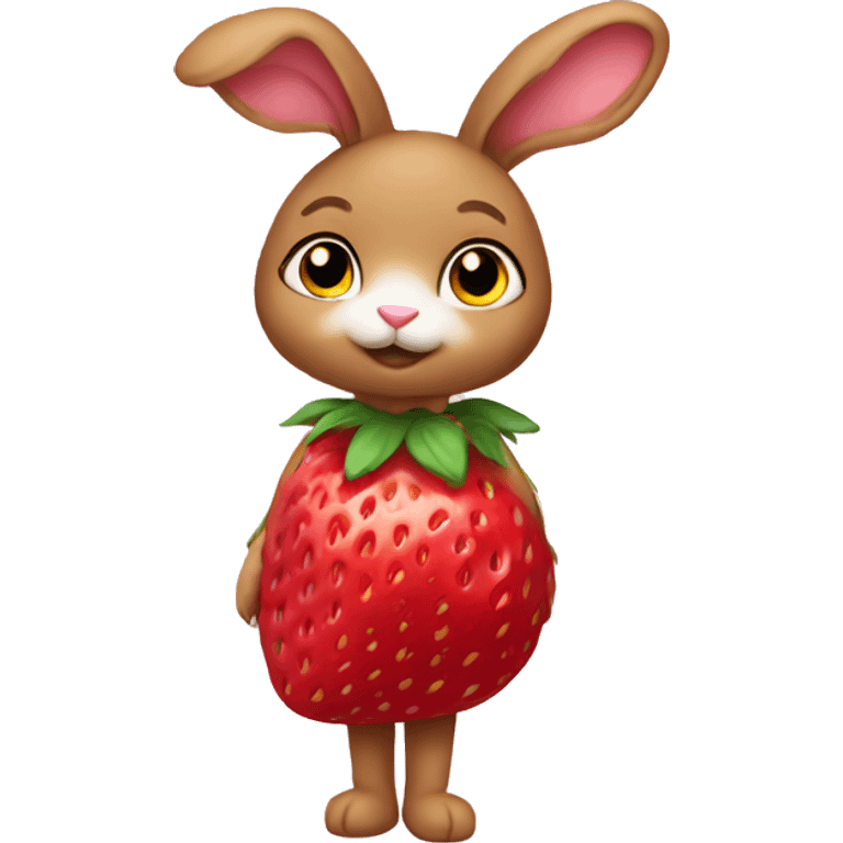 A bunny wearing strawberry blouse  emoji