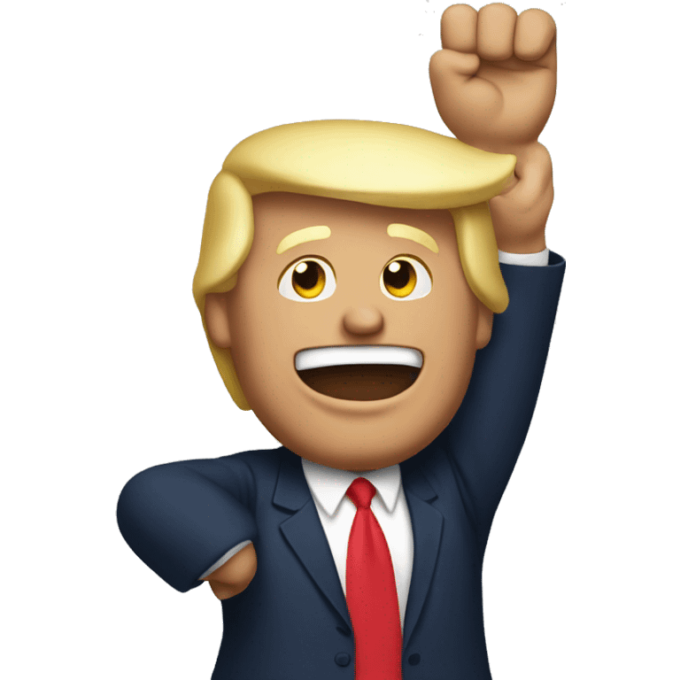 Donald trump with hands in the air emoji