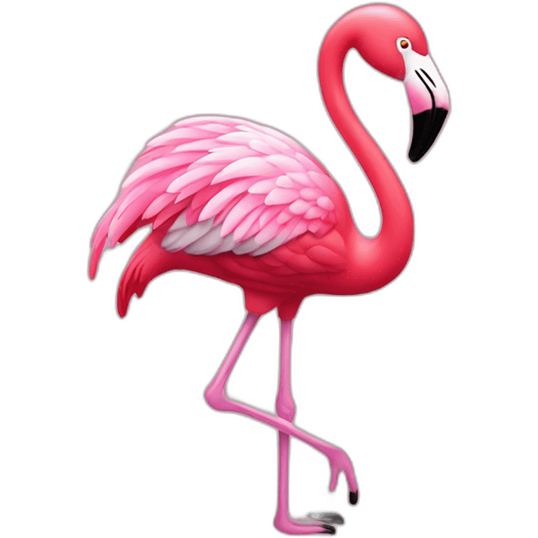 Pink flamingo in jewelry emoji