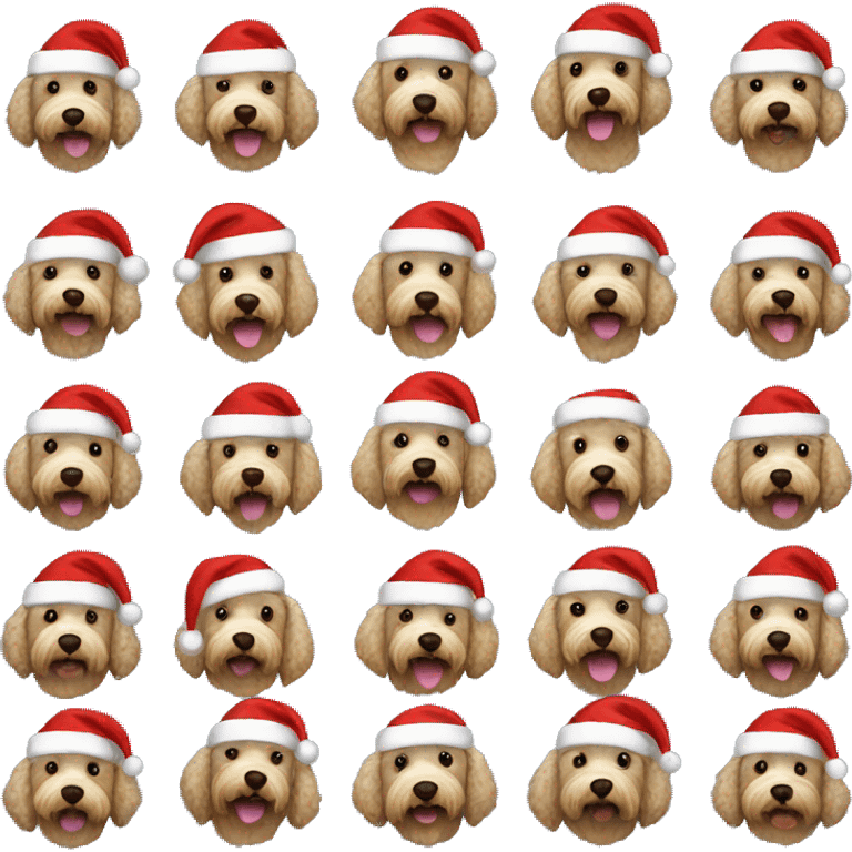 Labradoodle wearing Santa hat  emoji