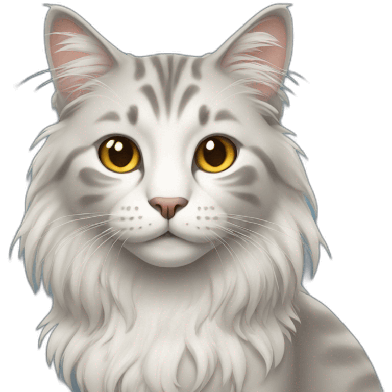 Cat with a long hair  emoji