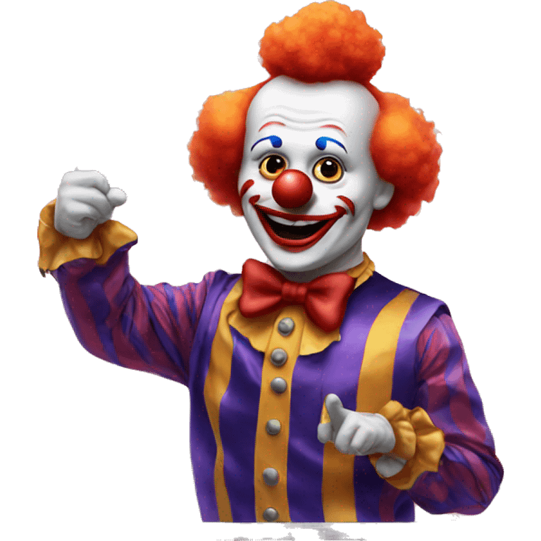 Clown pointing at mirror emoji