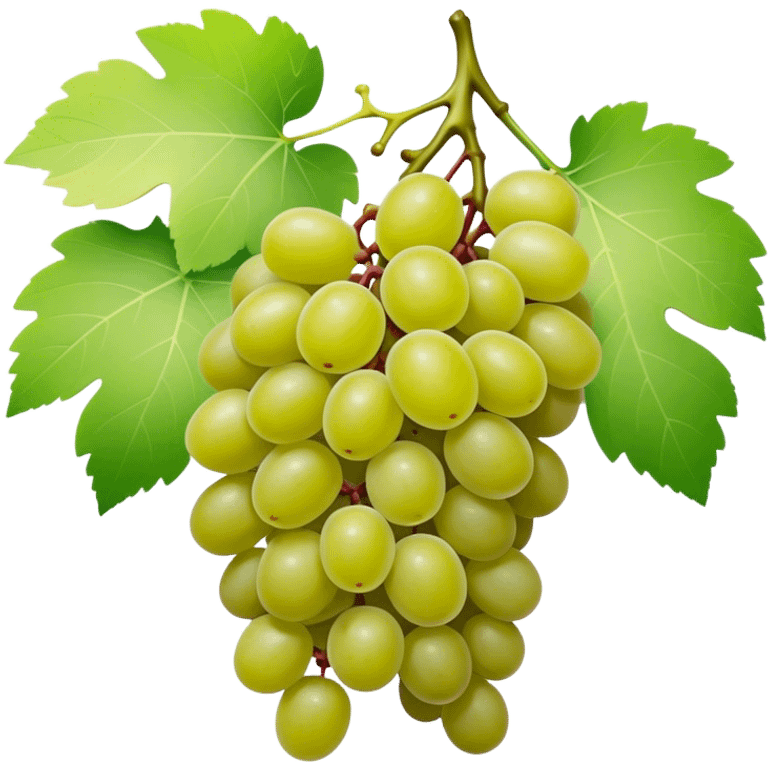 matcha colored grapes with matcha pastel colored leaves emoji