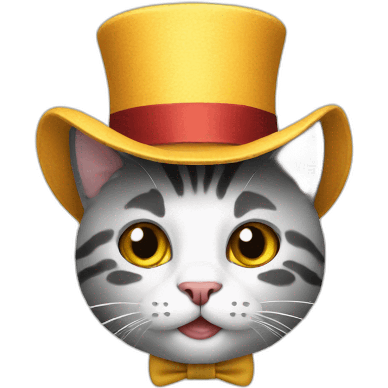 celebrating cat with hat emoji