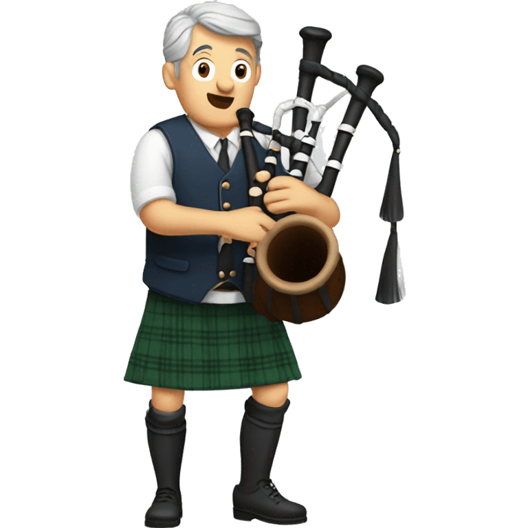 grayhair man playing bagpipes emoji