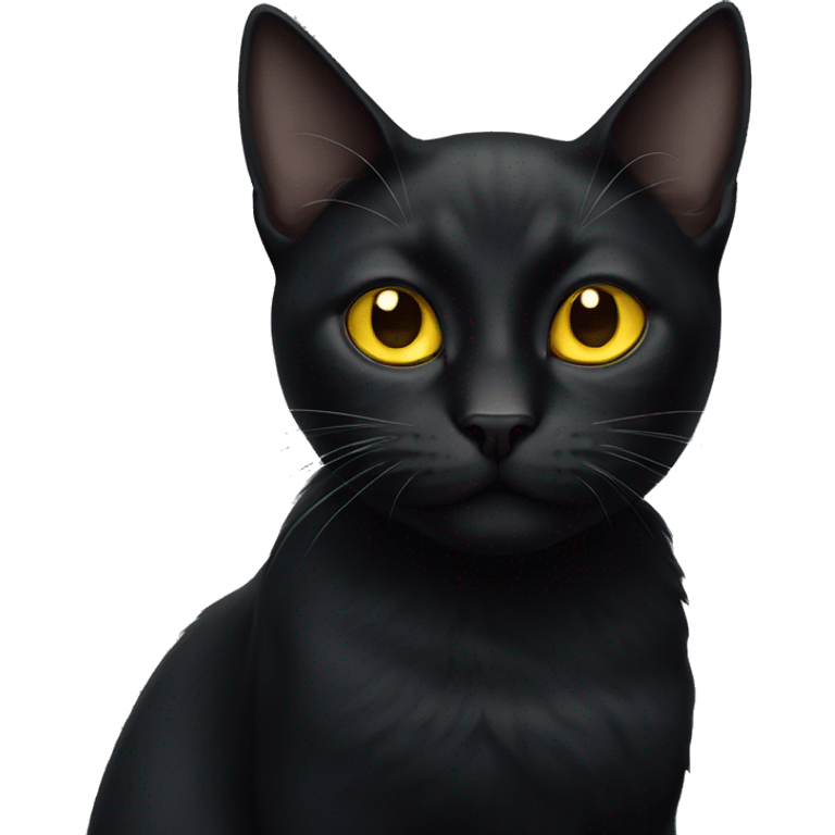 Black cat with yellow eyes  emoji