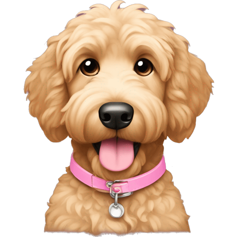 Goldendoodle pink collar  emoji