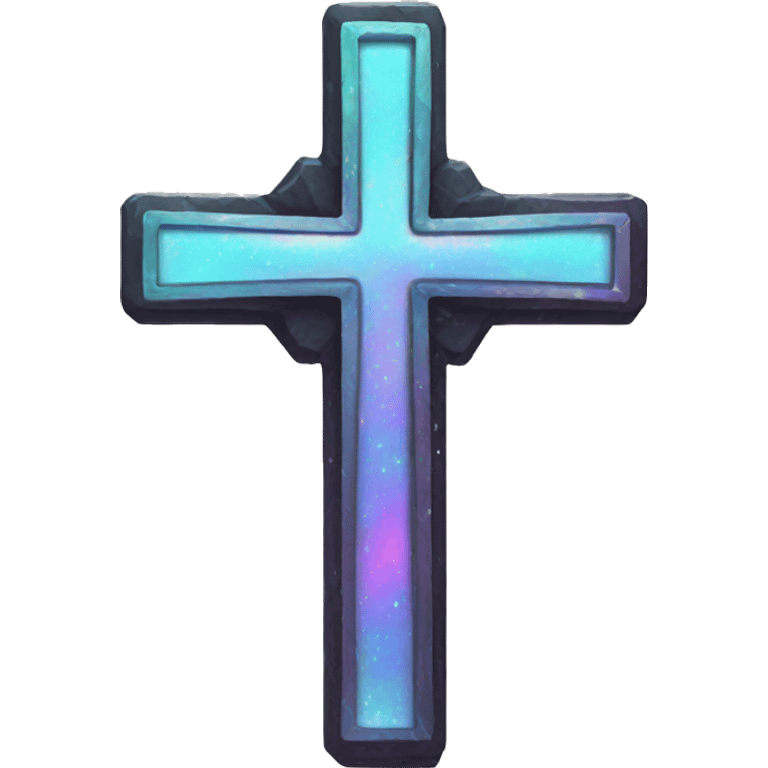 Holographic gothic cross emoji