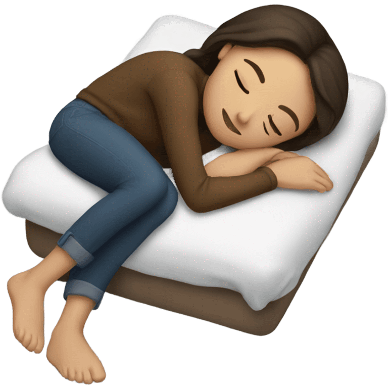 Brunette girl sleeping emoji