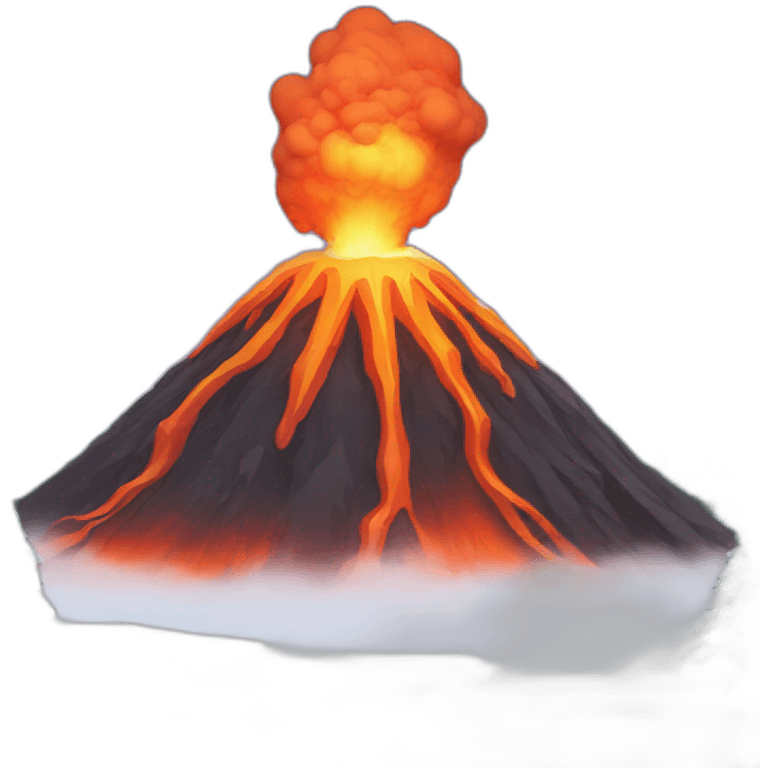 volcano in snow ball emoji