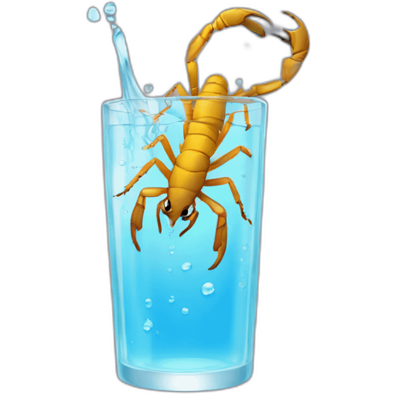 scorpion insect bigs in a glass of water emoji