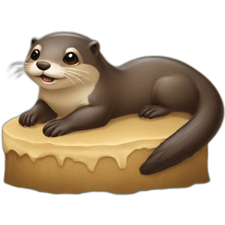 Loutre sur une tortu emoji