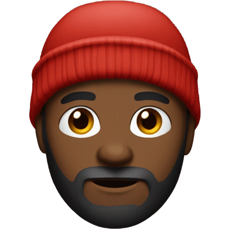 beard black guy red beanie emoji