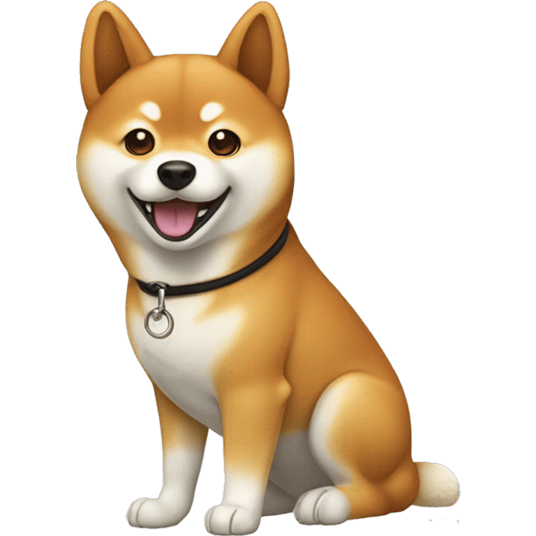 Shiba Inu emoji showcasing its playful nature with key features like triangular ears, alert eyes, and a curled tail. Ensure it conveys independence and charm, evoking joy and curiosity in dog enthusiasts. emoji