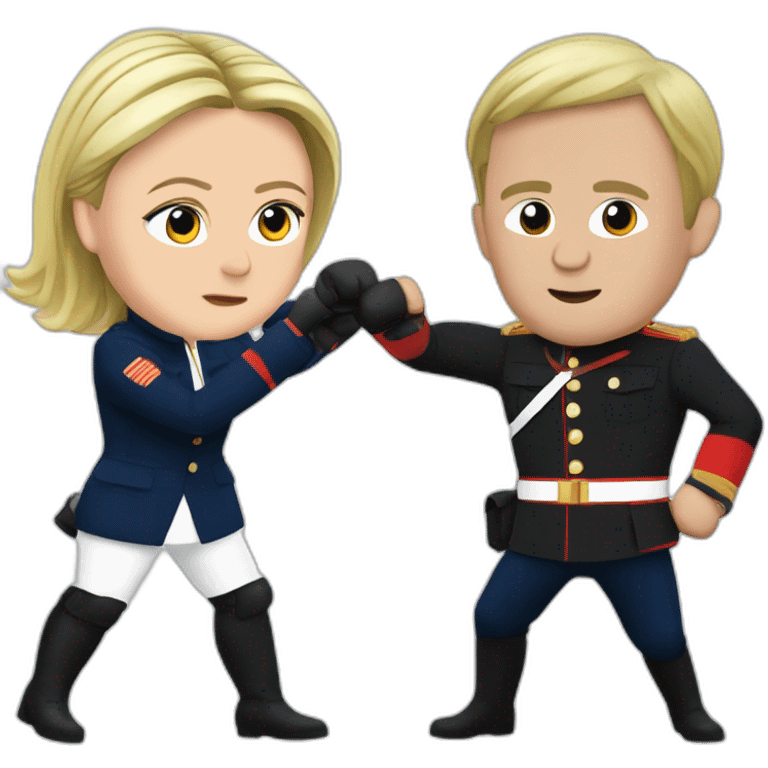 Marine Le Pen fighting Macron emoji