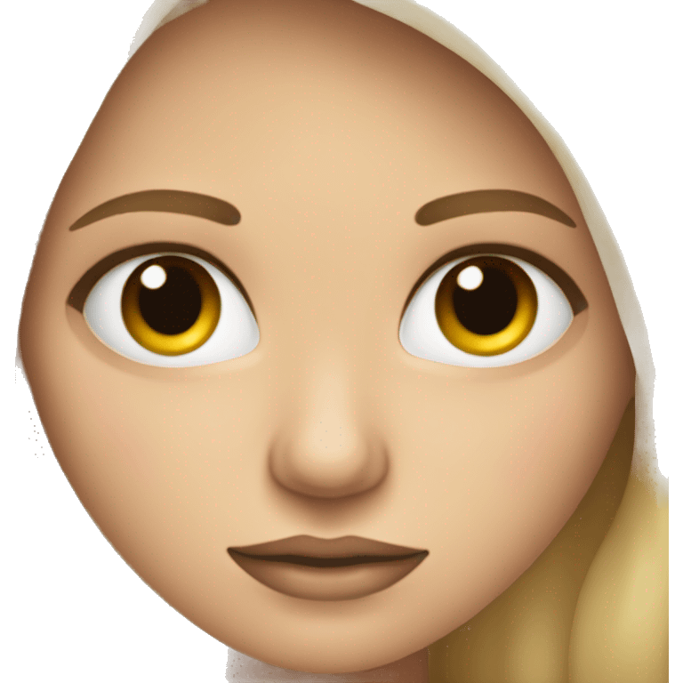 un emogi que se una mujer rubia linda y con blacer negro y con anti ojos emoji