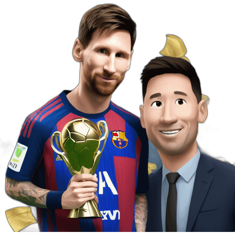 Messi with champions league emoji