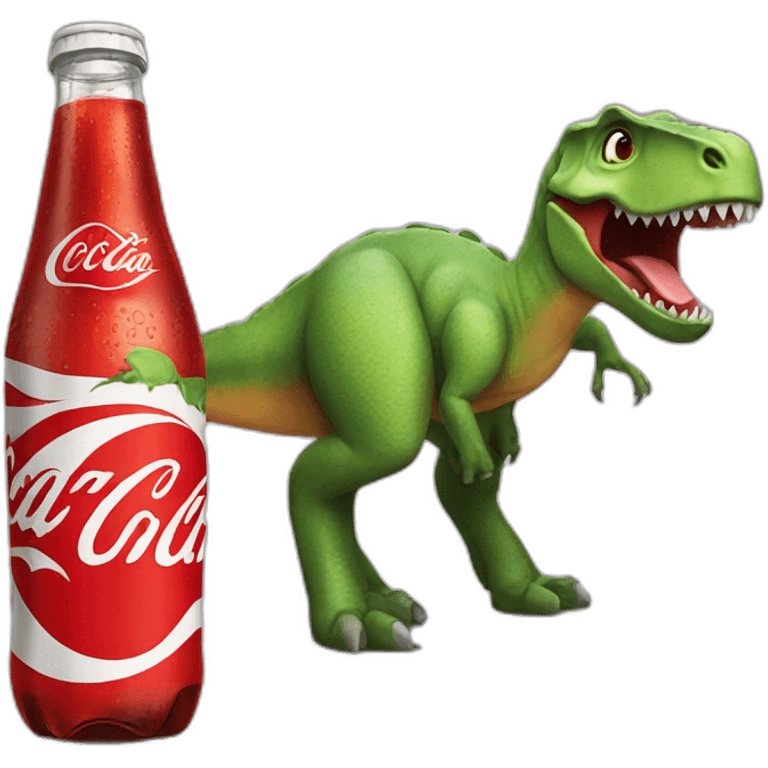 Dinosaur with cocacola emoji