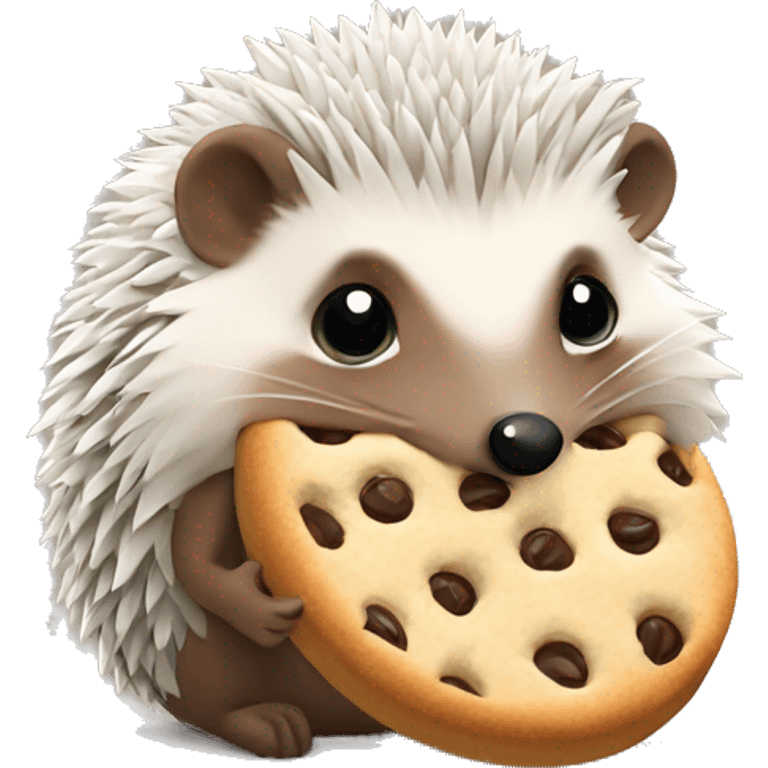 Hedgehog eating a cookie emoji