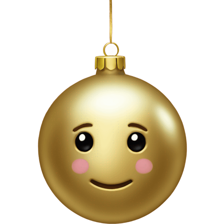 A metallic Christmas gold ornament emoji