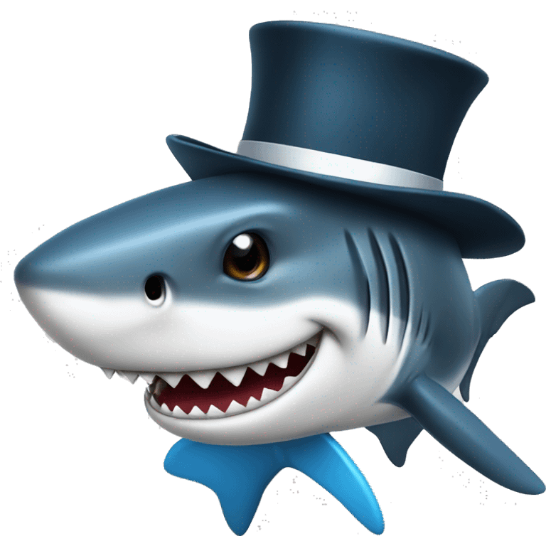 shark with tophat emoji