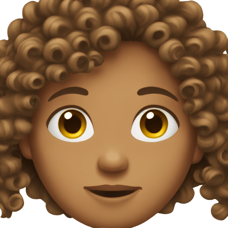 Brown Curly hair emoji