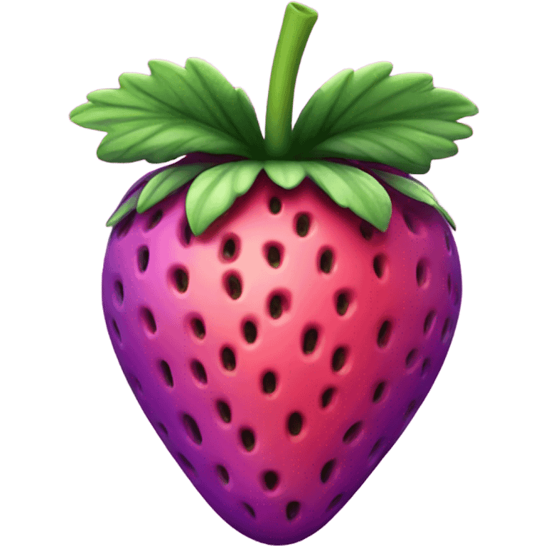 strawberry that is purple and had pink leaves emoji