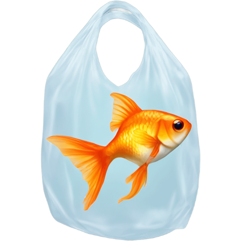 Plastic bag with goldfish  emoji