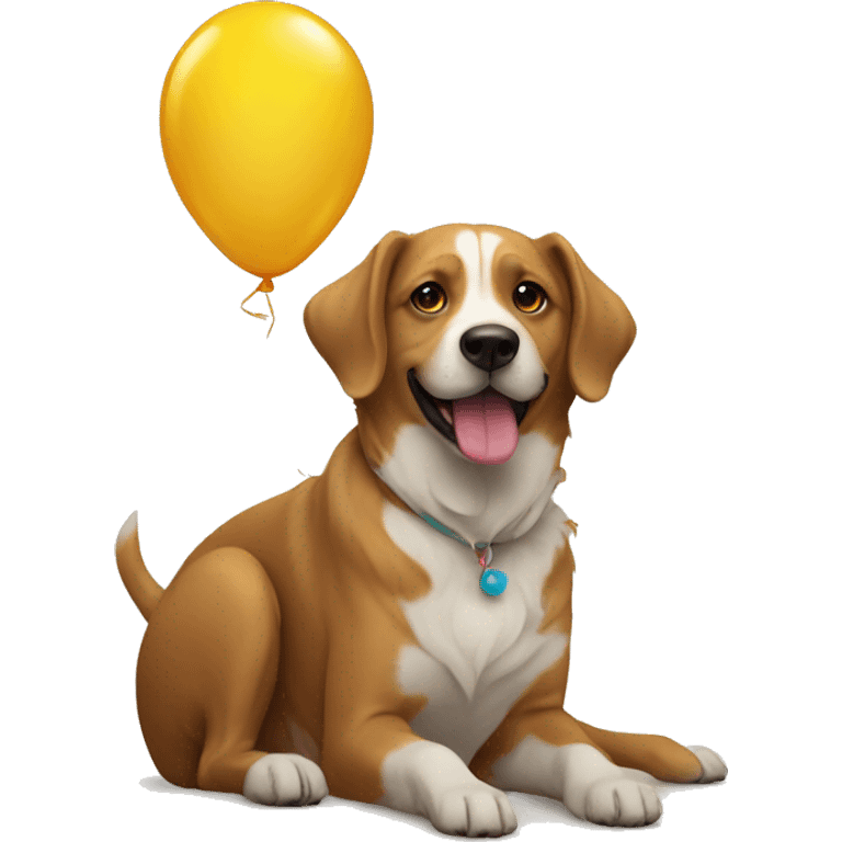 Dog with baloon emoji