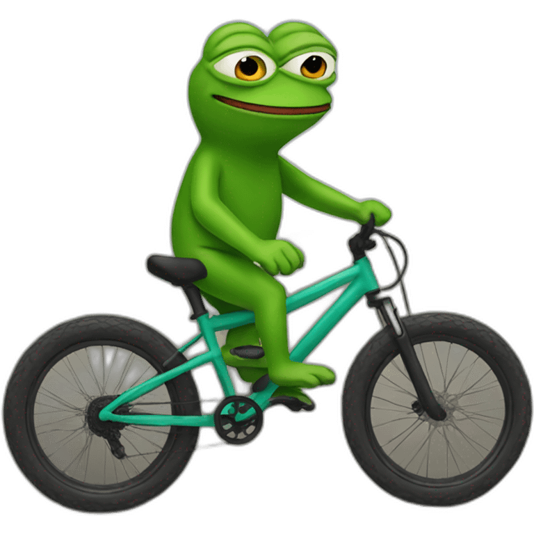 Pepe riding mountain bike emoji