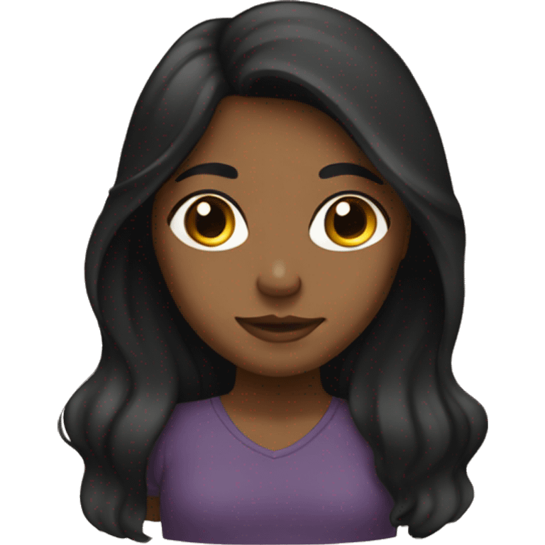 Brown Girl with Dark Long hair emoji