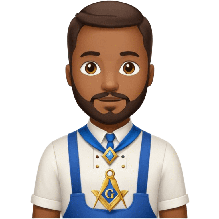 african american male with a beard wearing a masonic collar and apron emoji