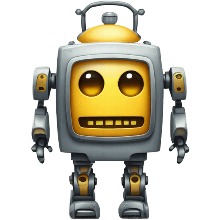 cute robot and a clock emoji