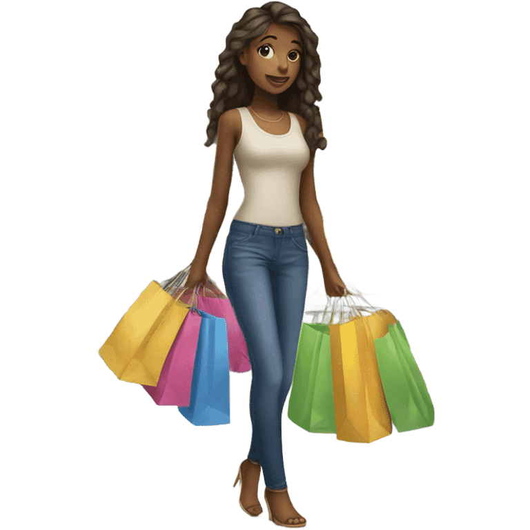 Beautifull girl of Shopping  emoji