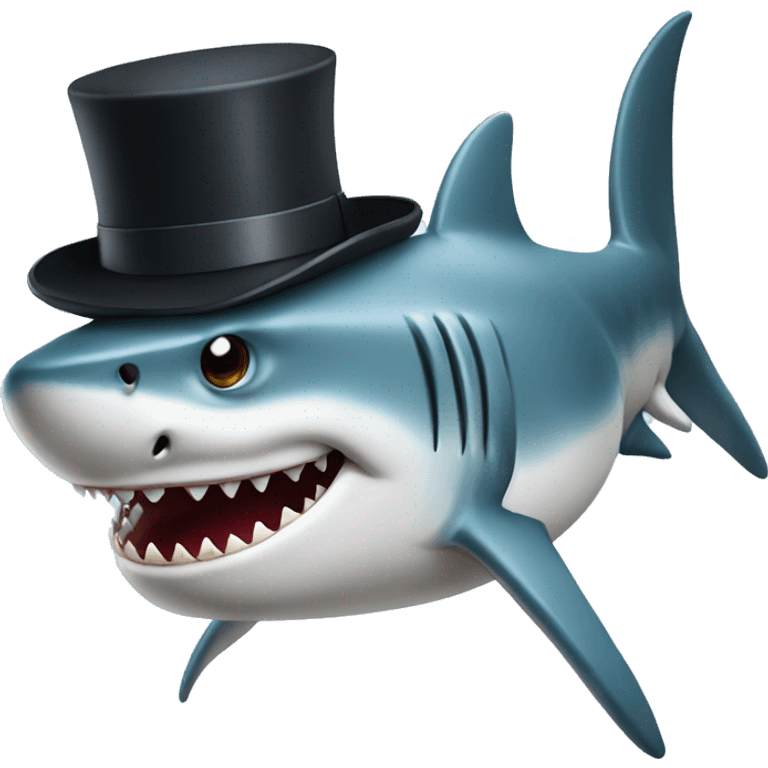 shark with a tophat emoji