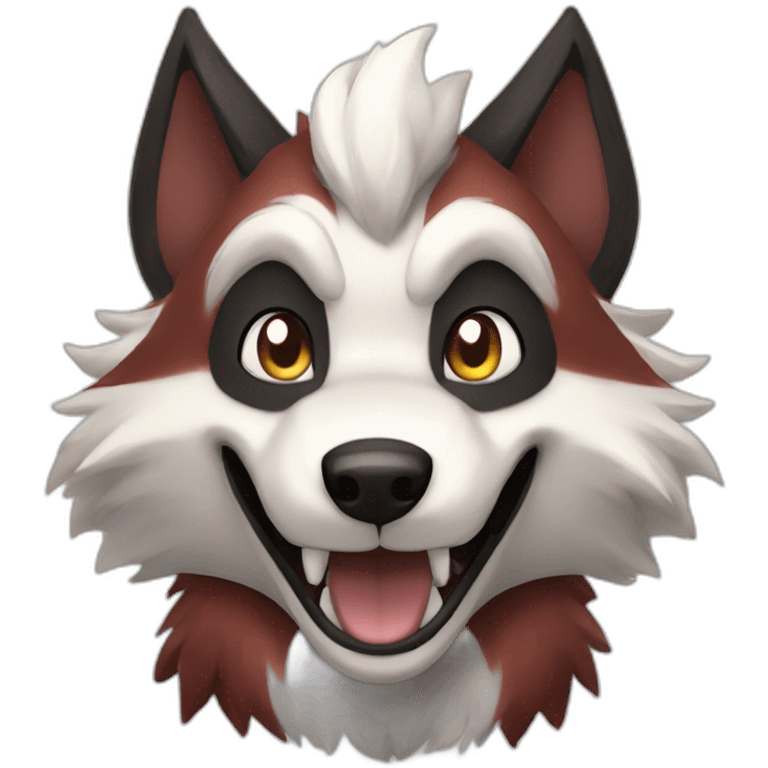 midnight lycanroc smilling emoji