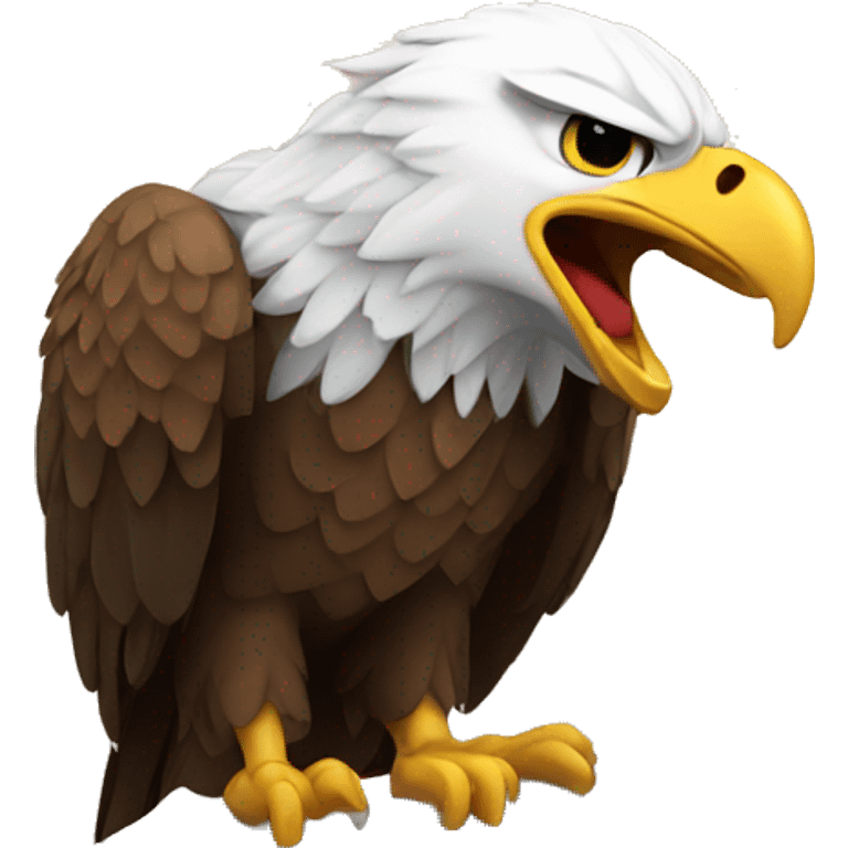 Eagle crying on the top of the mountain  emoji