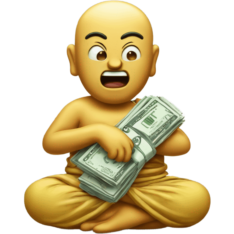 make me a money buddah emoji with grills in his mouth holding a money bag emoji