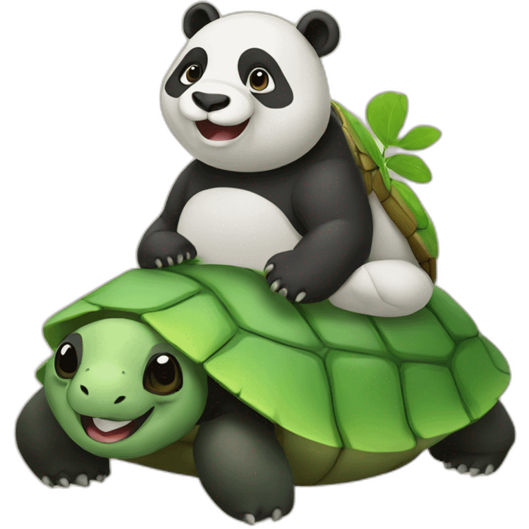 Tortue sur un panda emoji