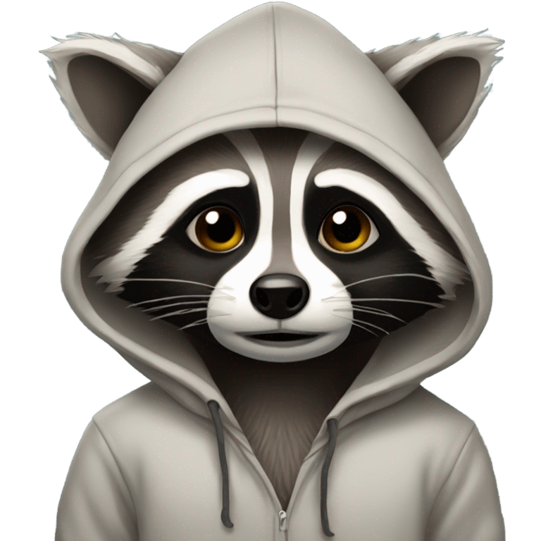 Racoon wearing a hoodie emoji