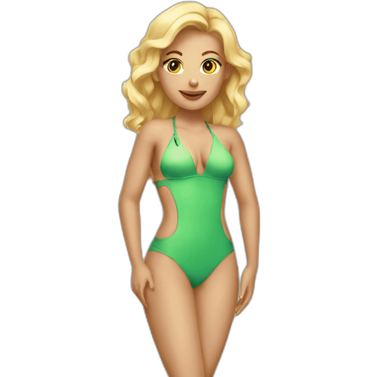 sexy blonde in swimsuit emoji