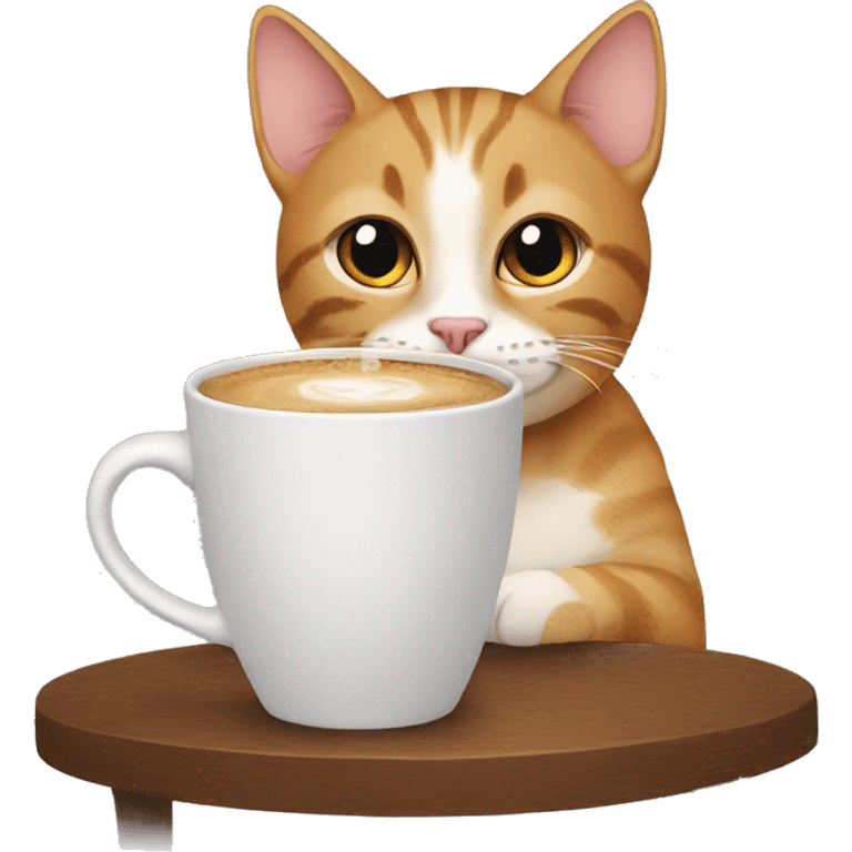 cat drinking coffee emoji