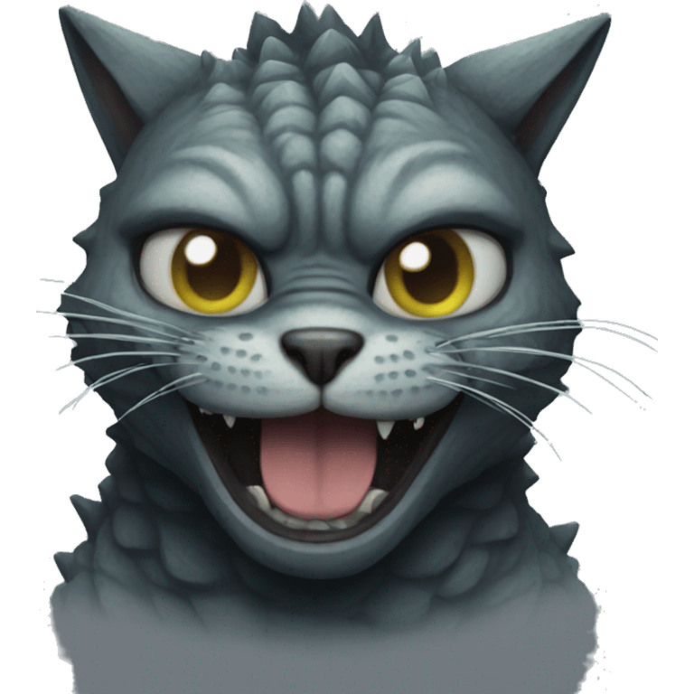 creepy godzilla cat  emoji