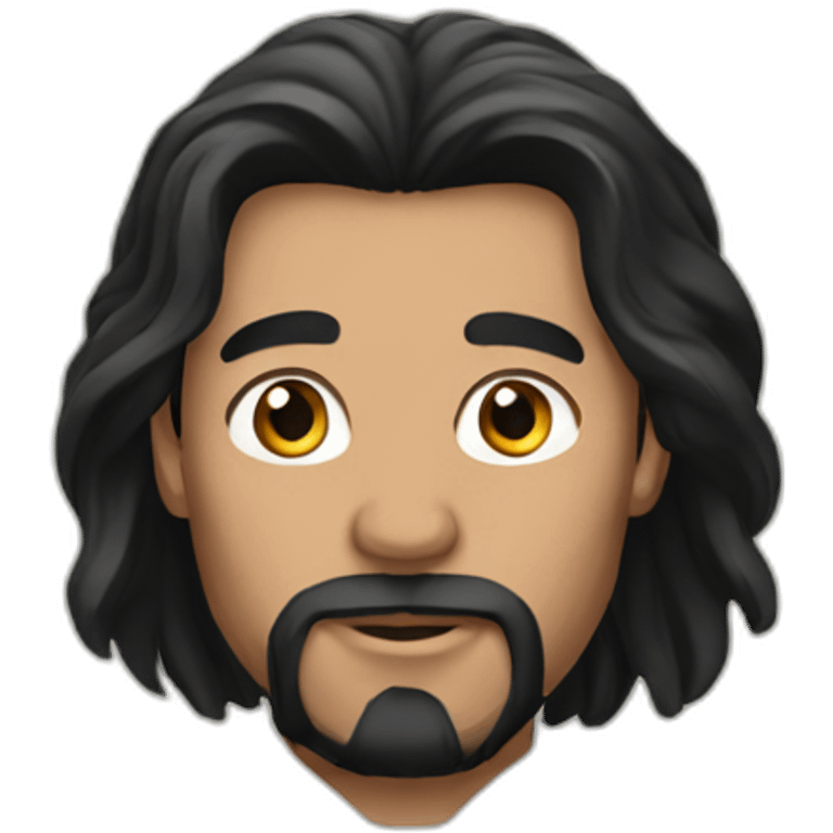 A man with long black hair emoji