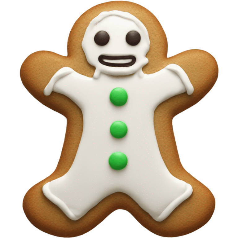 Gingerbread man cookie white icing emoji