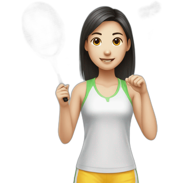 Badminton with girl emoji