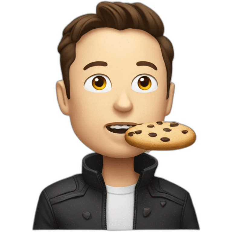 elon musk eating a cookie emoji