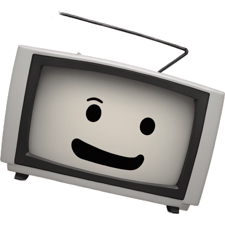 flat television with happy redscreenn  emoji