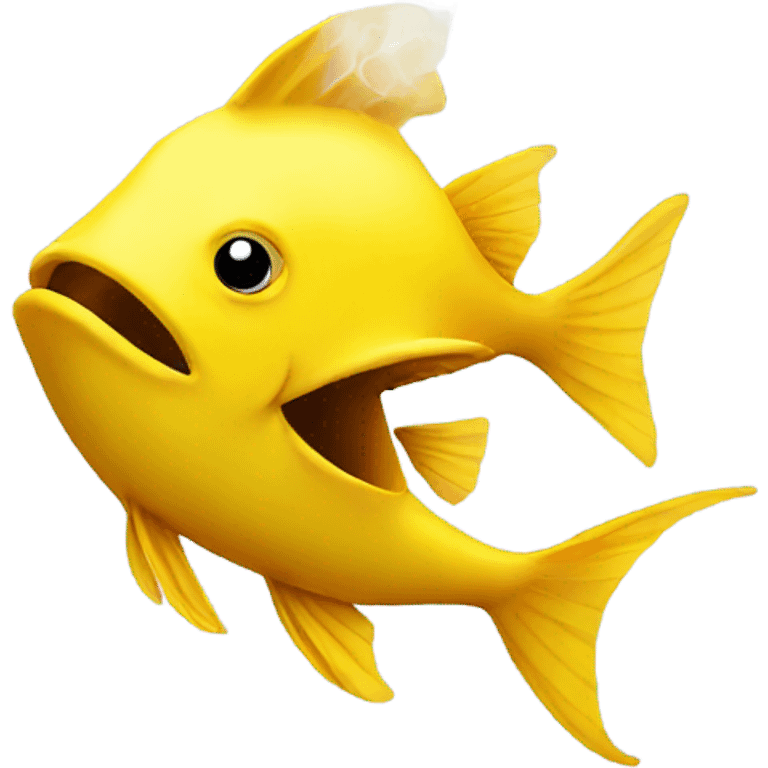 Yellow fish smoking  emoji