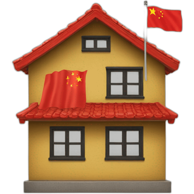 House emoji together with china flag emoji